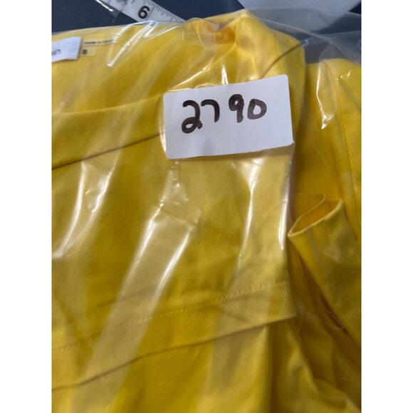 Calvin Klein Yellow Sleeveless Tiered Ruffle Sheath Dress 8 Cotton Blend Event - Picture 8 of 8